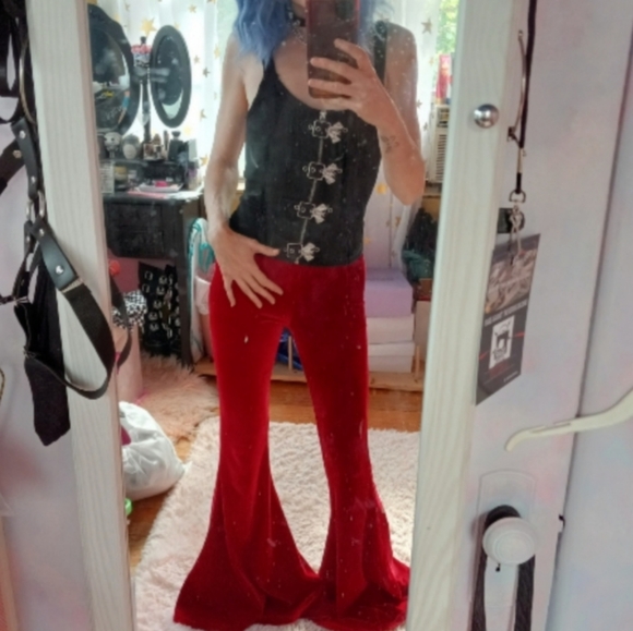 Killstar Moondance super soft velvet pastel goth bellbottoms! LAST PAIR! SOLD! - Picture 7 of 15